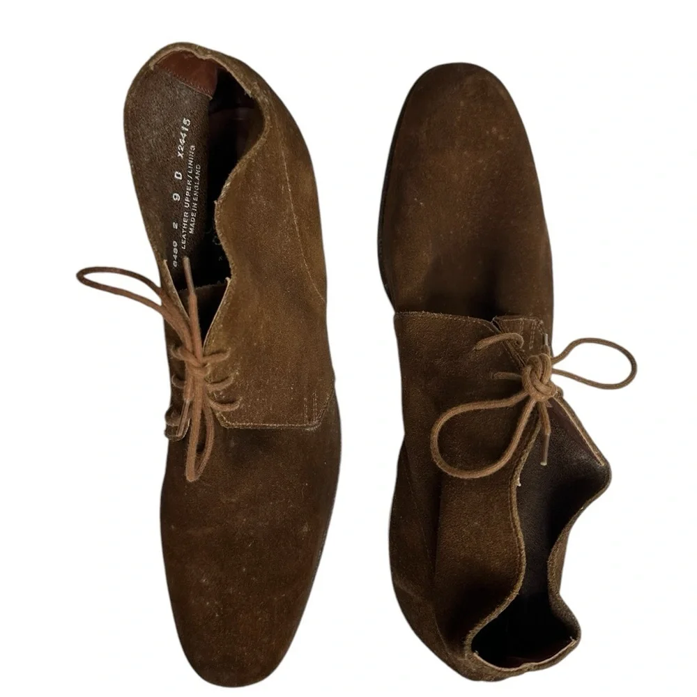 CROCKETT & JONES for Barneys New York CHUKKA BOOT LIGHT snuff SUEDE LEATHER SOLE